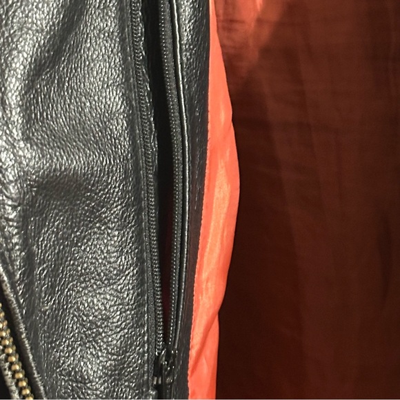 Harley Davidson Authentic Black Leather Studded Flame Bar & Shield Moto Jacket - Picture 11 of 16